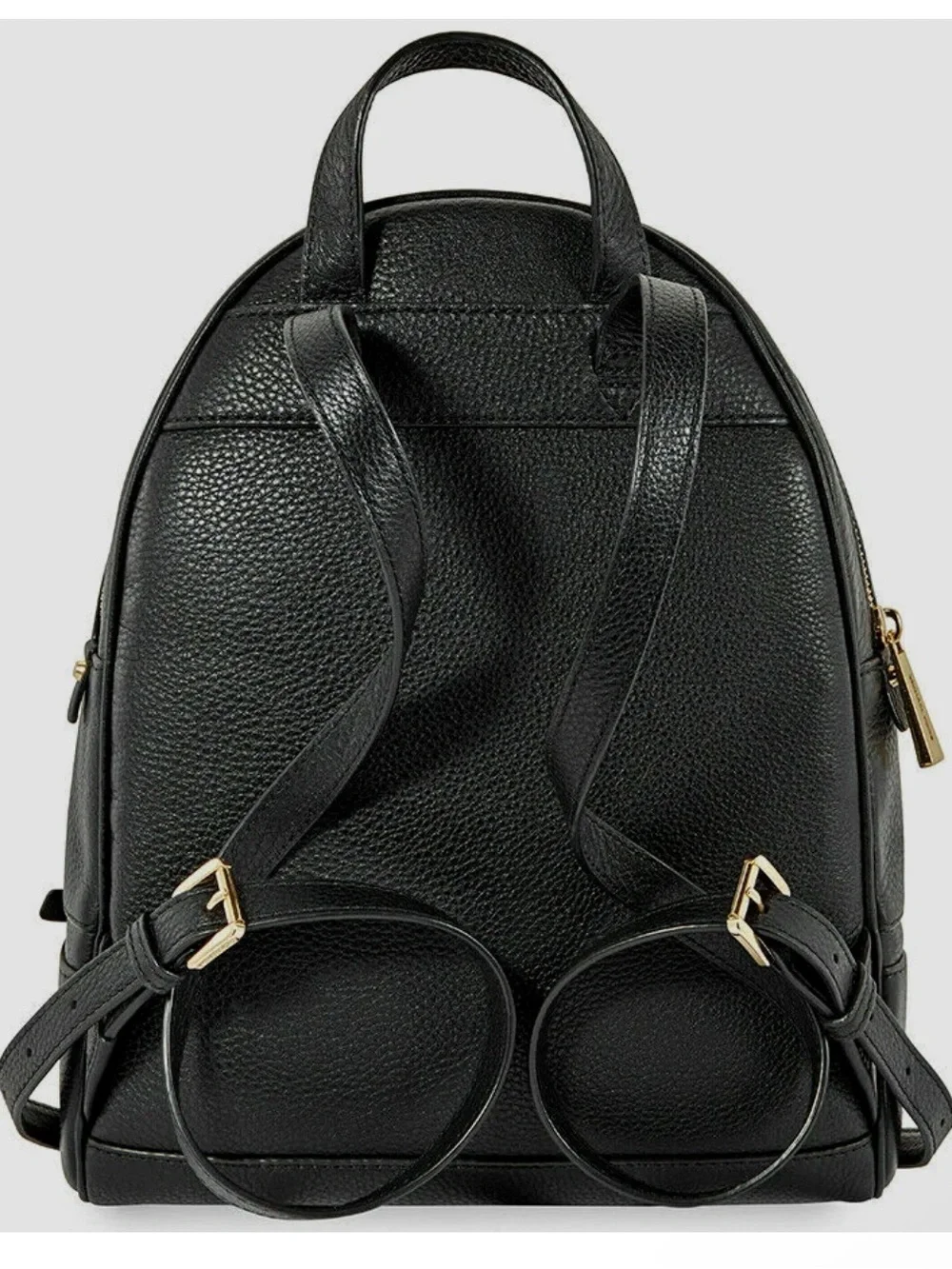 Michael Kors Black Leather Backpack with Gold Hardware Accents